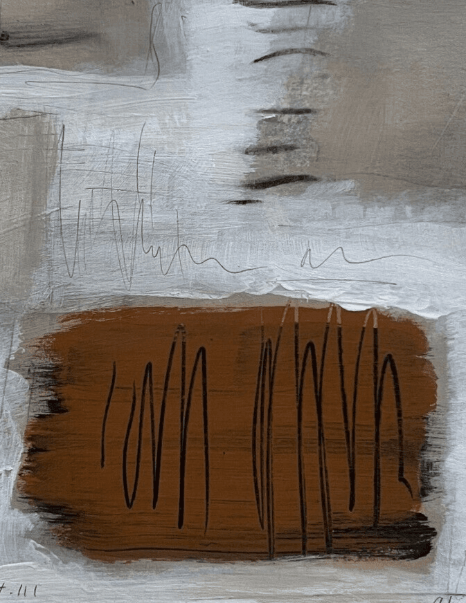 Modern Original Painting Abstraction Rencontre signed 1994