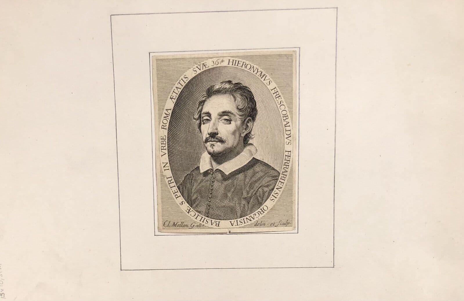 Claude MELLAN (1598-1688) Girolamo Frescobaldi Portrait Etching image 2