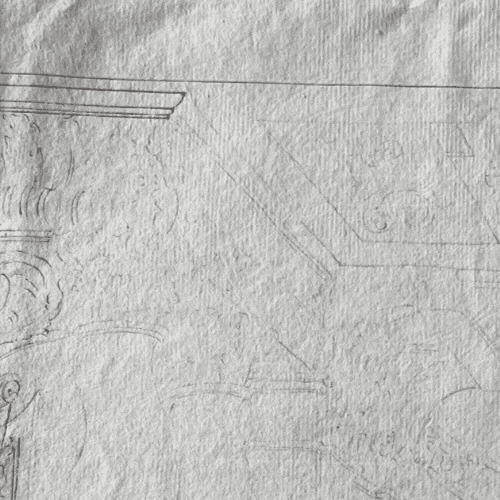 Antique Old Drawing 18th century Original Architecture Decoration Ornamentation image 1