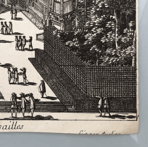 Antique Original Etching Arc de Triomphe, Versailles, Garden, Architecture image 6