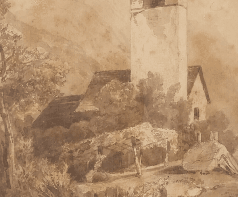 Antique Original Drawing Anton Erik Christian THORENFELD (1839-1907) Cityview image 4