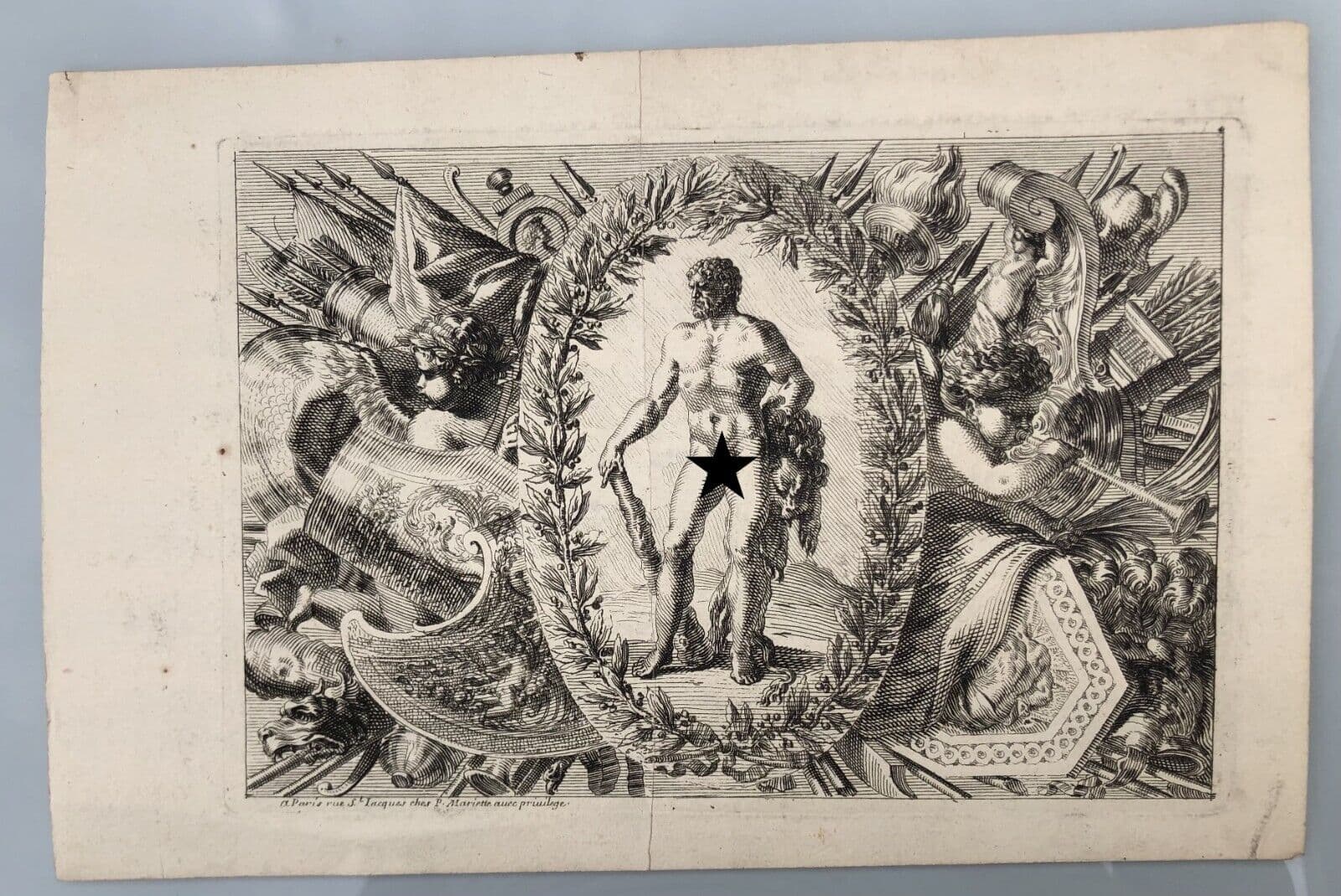 Pierre Jean MARIETTE (1694-1774) Ornament, Nude, Architecture Etching image 3