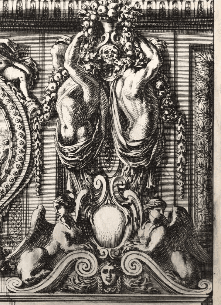 Jean Le Pautre (1618–1682) Ornements, Ceilings x5 Etching