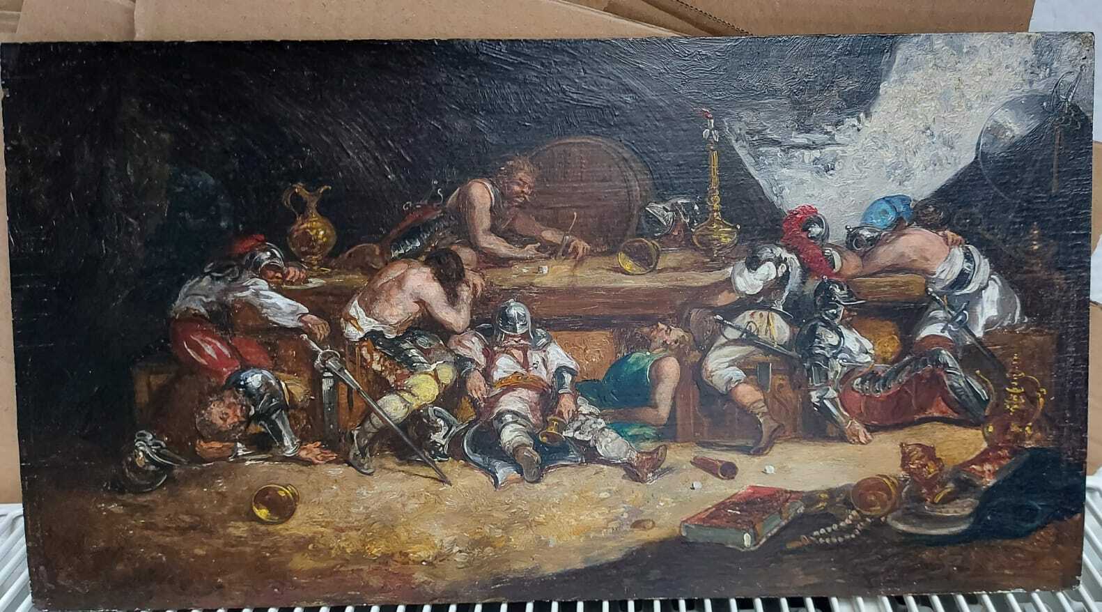 Painting Buffet Scene with Figures Drinking image 2