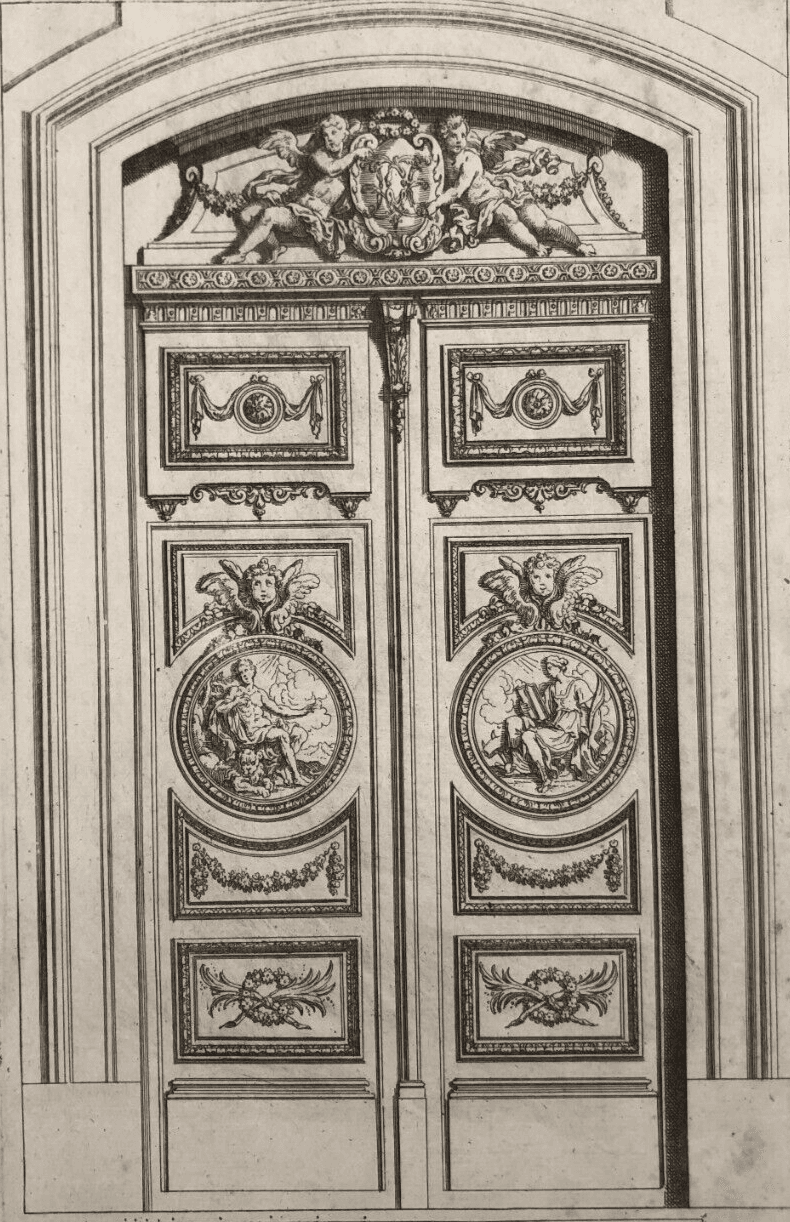 Antique Original Etching Jean LEPAUTRE (1618-1682) Doors, Architecture x5
