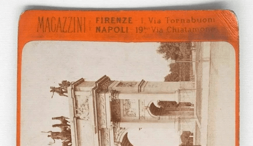 Vintage Stereoview Photograph G.BROGI - Milano Arco della Pace, Italy c .1880 image 4