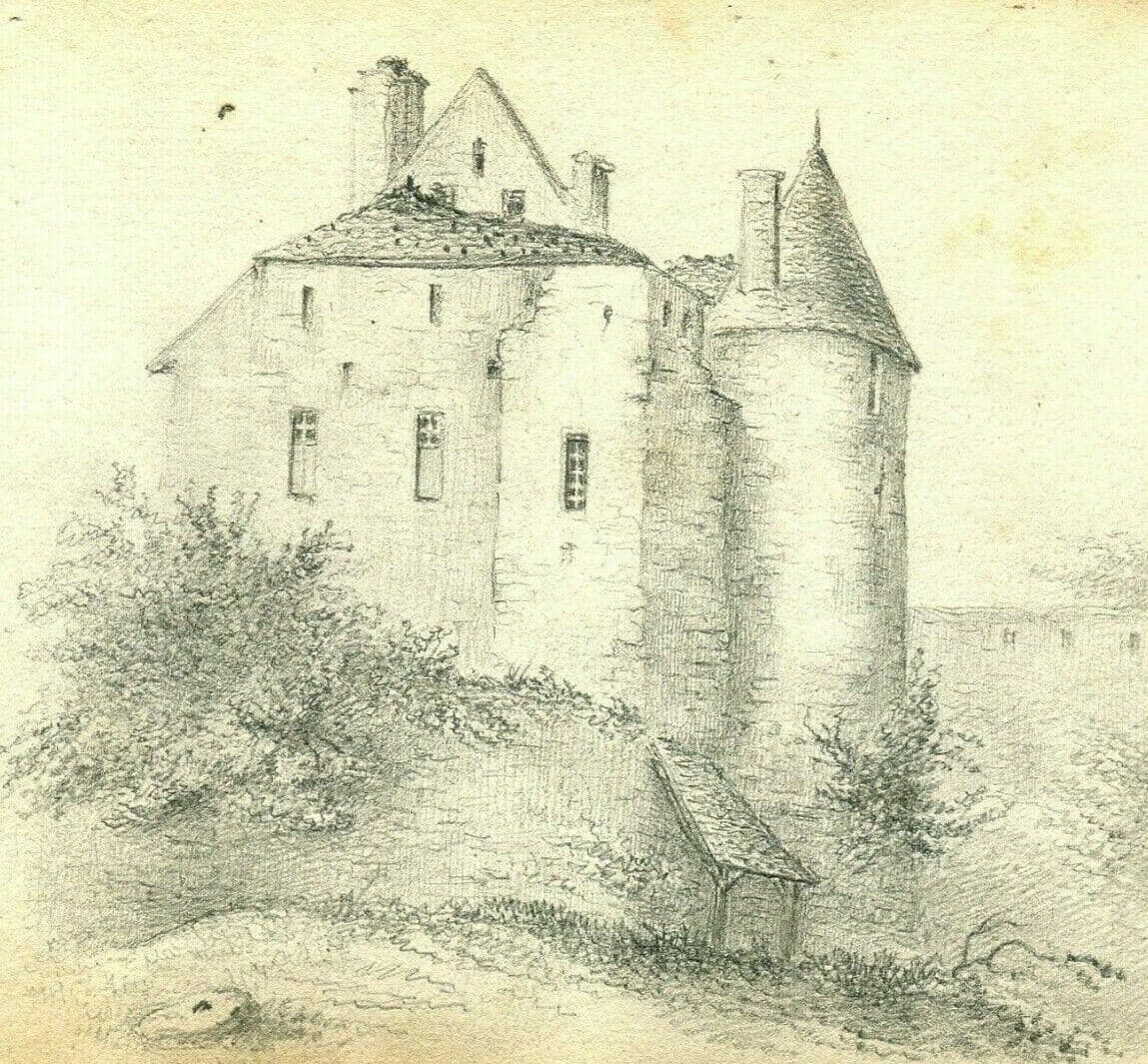 Drawing Castle House by a Mountain