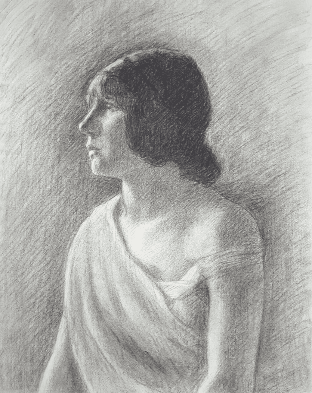 Drawing Profil Woman Portrait