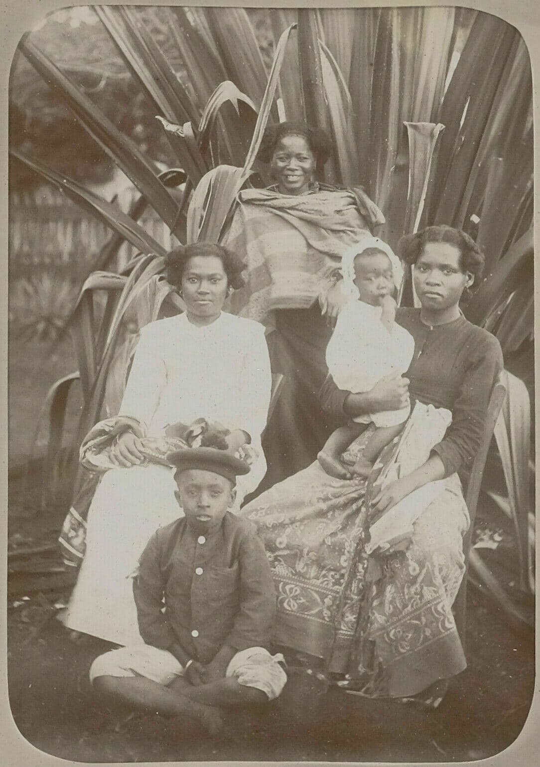 Vintage Photographs Malagasy Family, Madagascar, Albumen c. 1900