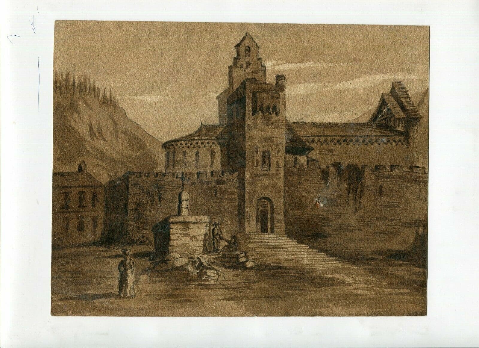 Drawing Castle Landscape and Figures image 2