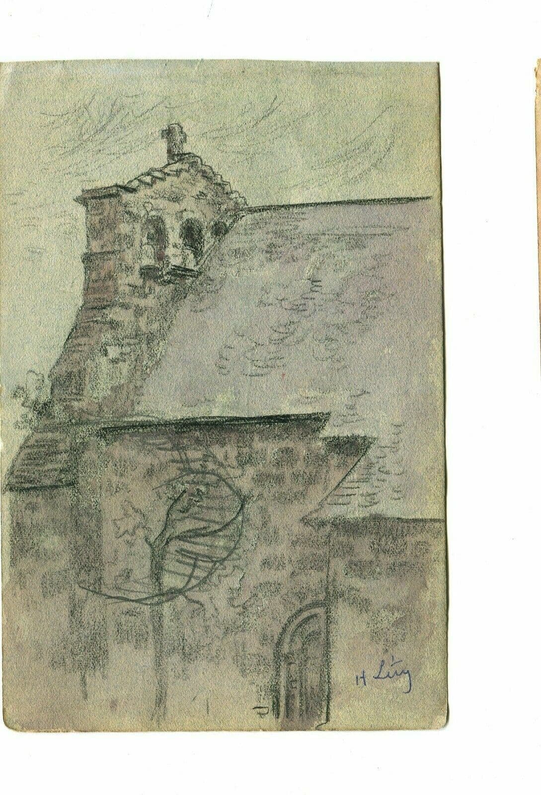 Drawing signed Church, Architecture, Roof image 2