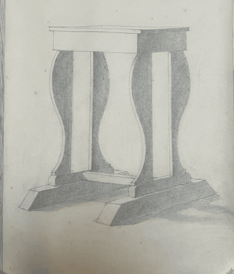 Antique Architecture Original Drawing Architecture, Desk, Sketch