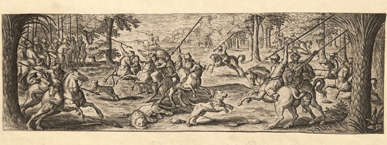 Etching 16th century Hunting Scenes
