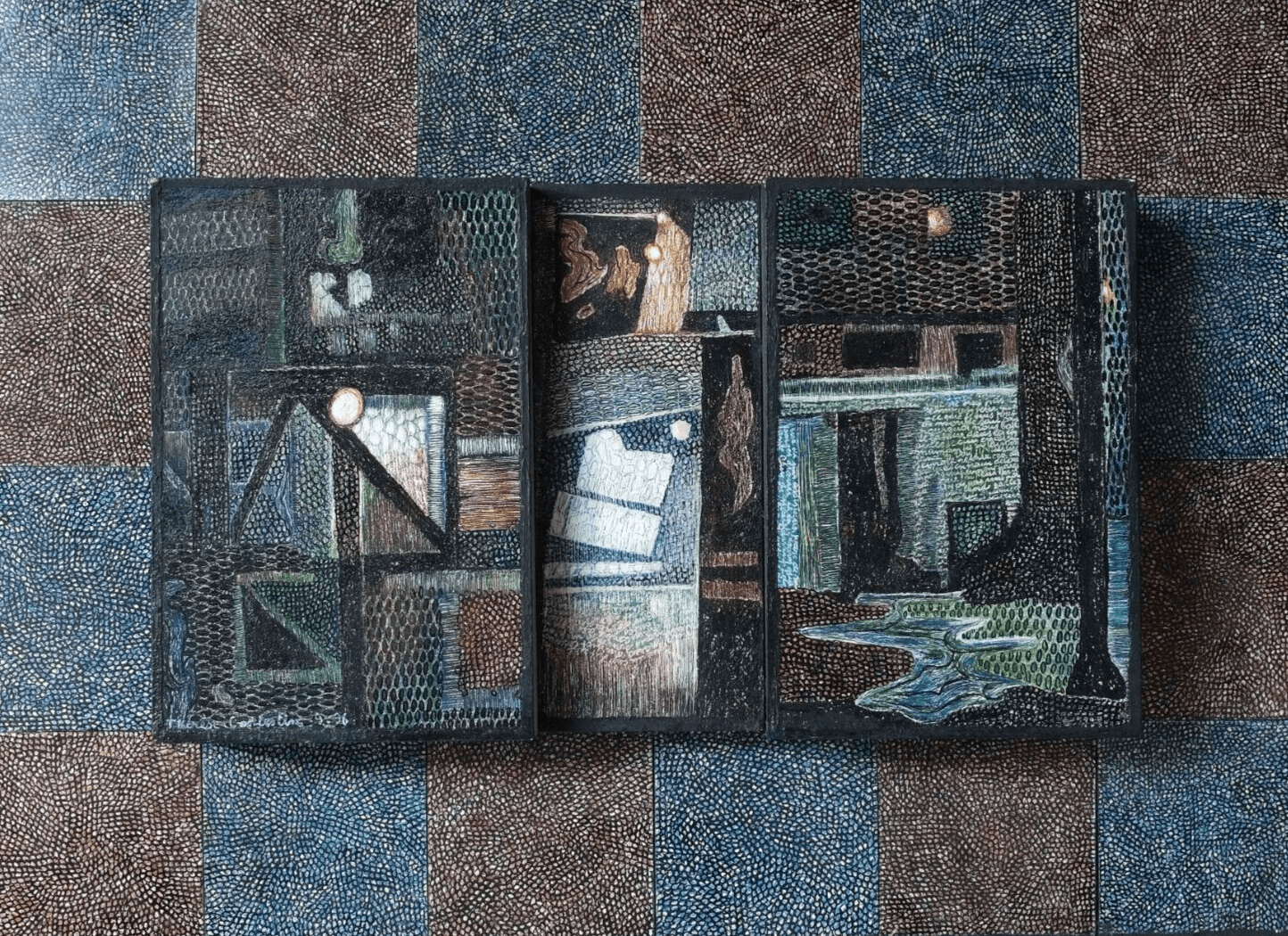 Antique Original Painting Abstraction signed Thérèse CONTESTIN (1924) Ospiti image 2