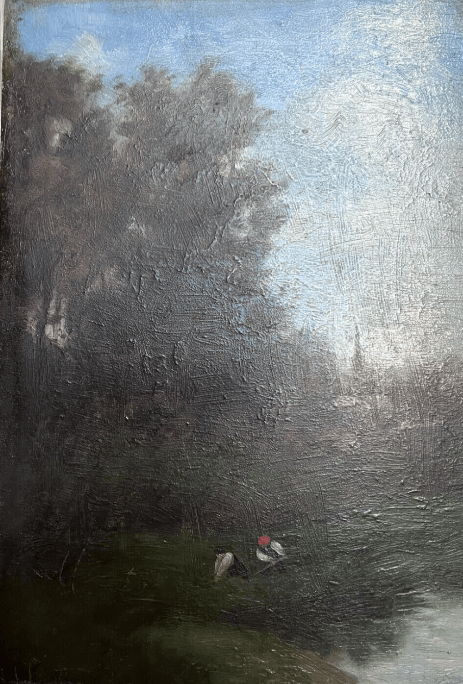 Painting by José FRAPPA (1854-1904) Landscape People