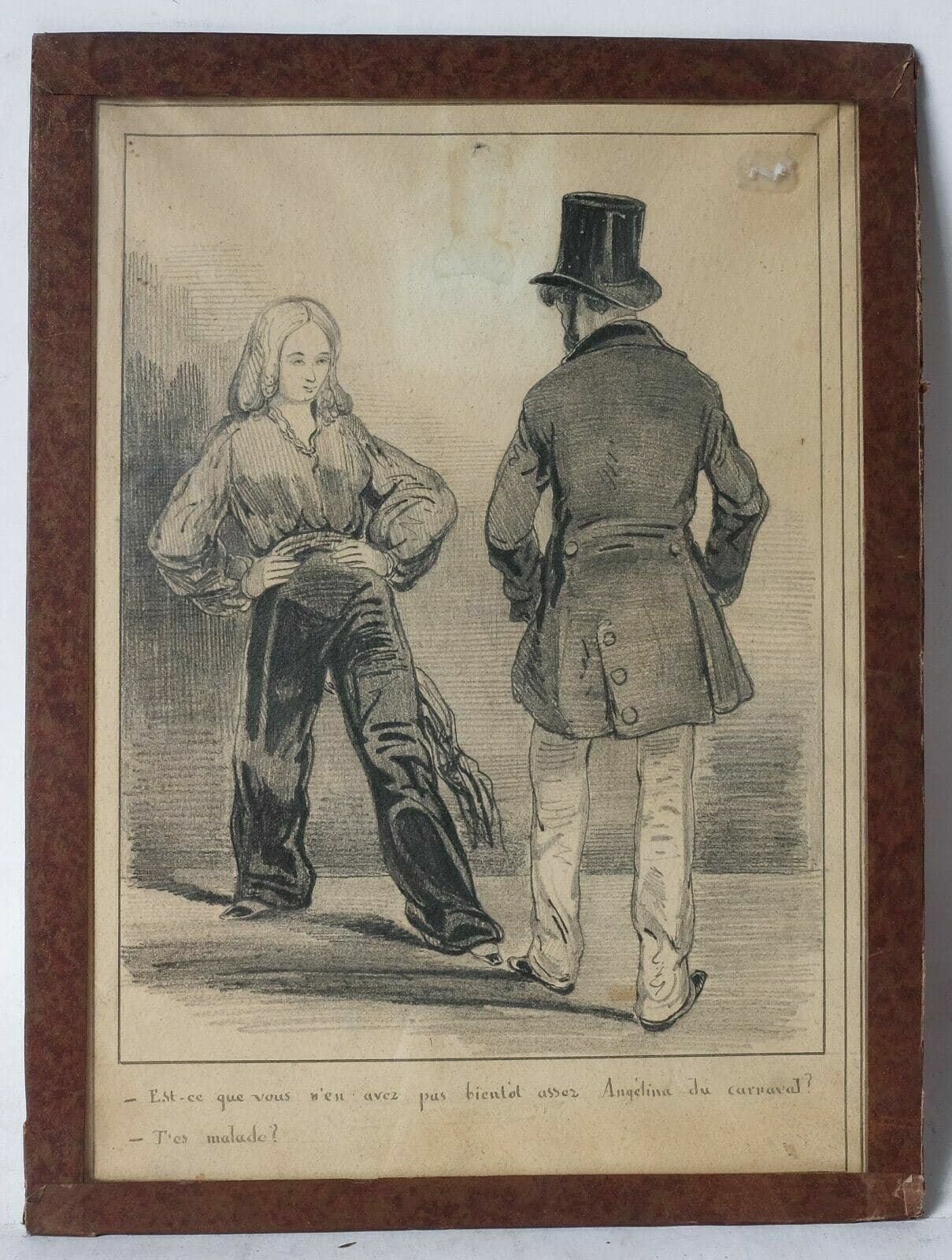 Drawing Illustration with two Figures image 2