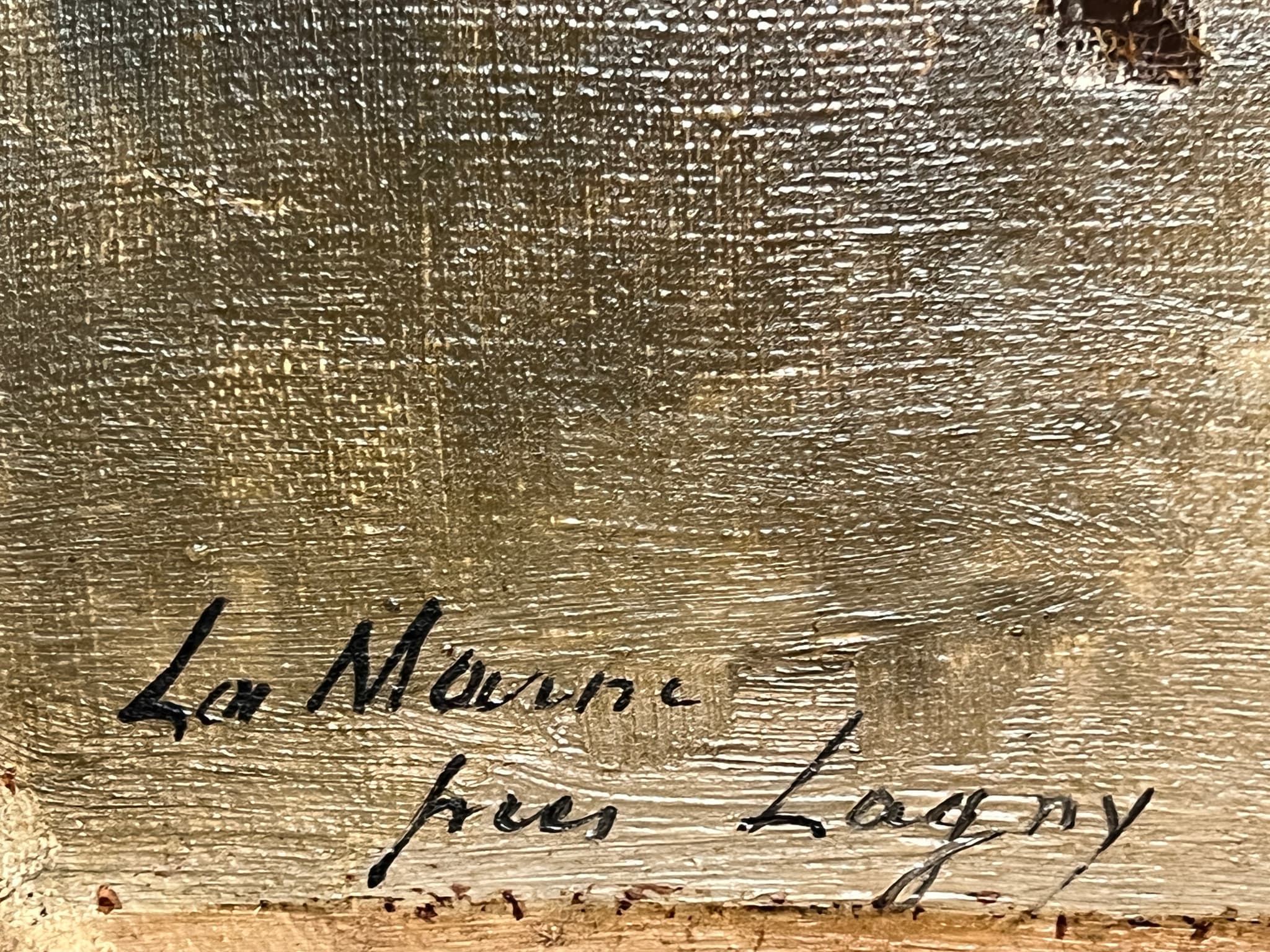 Painting by LINSYER Th (XIX-XX) Marne Landscape next to Lagny image 4