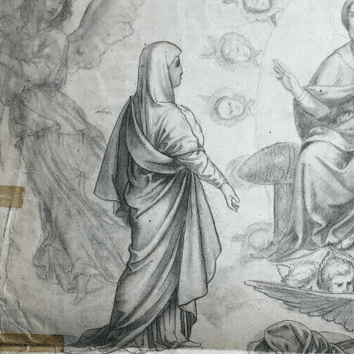 Antique Drawing Original 19th Religious, Jesus, Christ, Religious, Christianity image 3