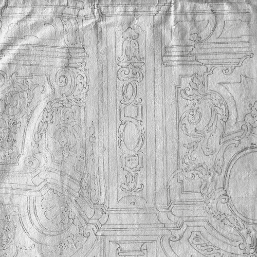 Antique Old Drawing 18th century Original Architecture Decoration Ornamentation image 3