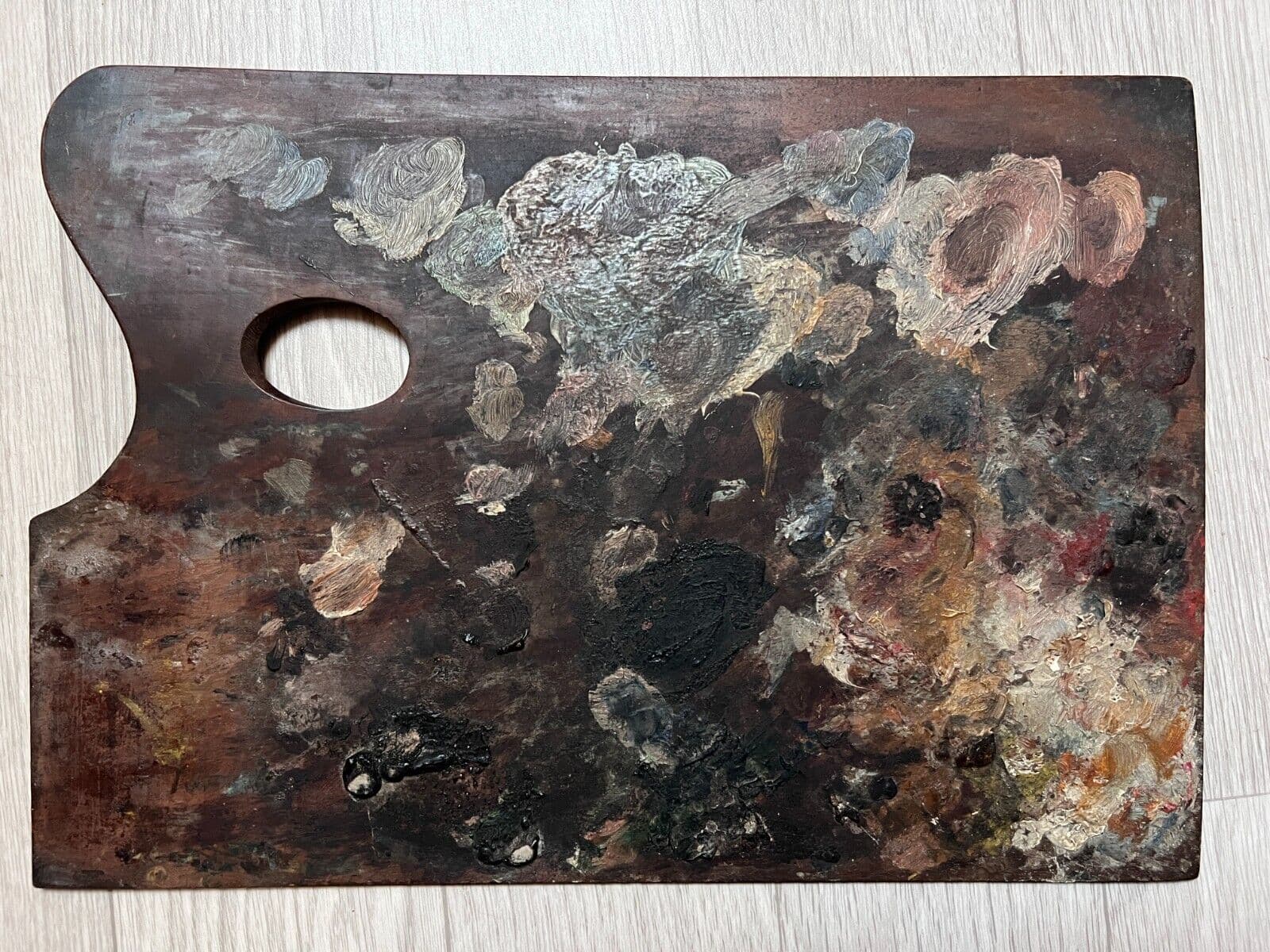 Antique Painting Artist Palette Saint Bernard sur Saône Studio, Utrillo image 1