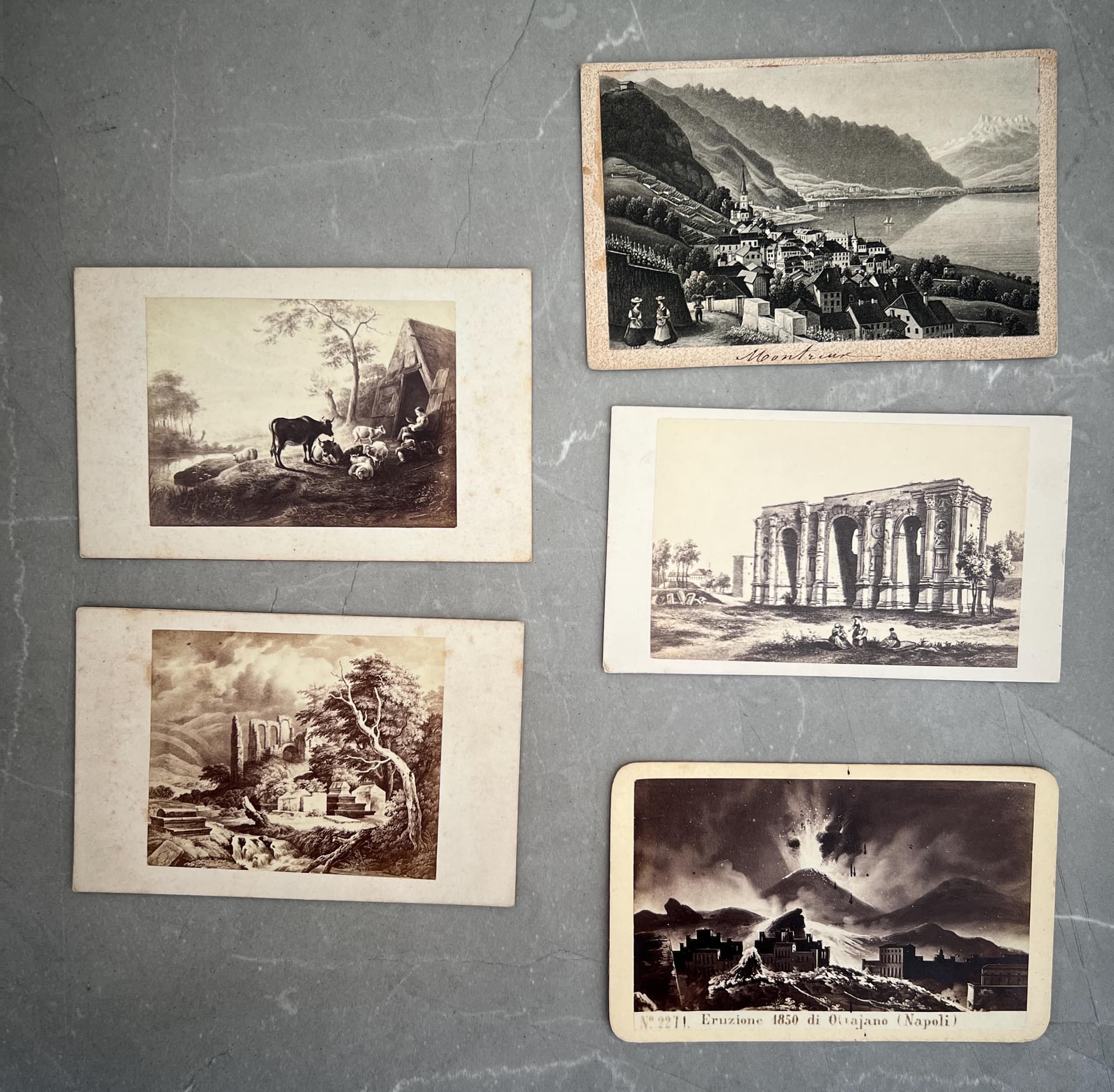 Antique CDV Photographs - Landscapes, Ruins & Natural Disasters Set 5
