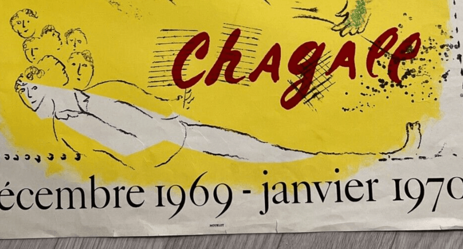 Vintage Original Poster Marc Chagall 1970 Galerie Maeght, Mourlot number 602 image 5