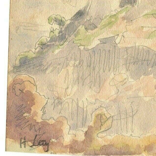 Drawing Signed Castle Mountain Landscape image 3
