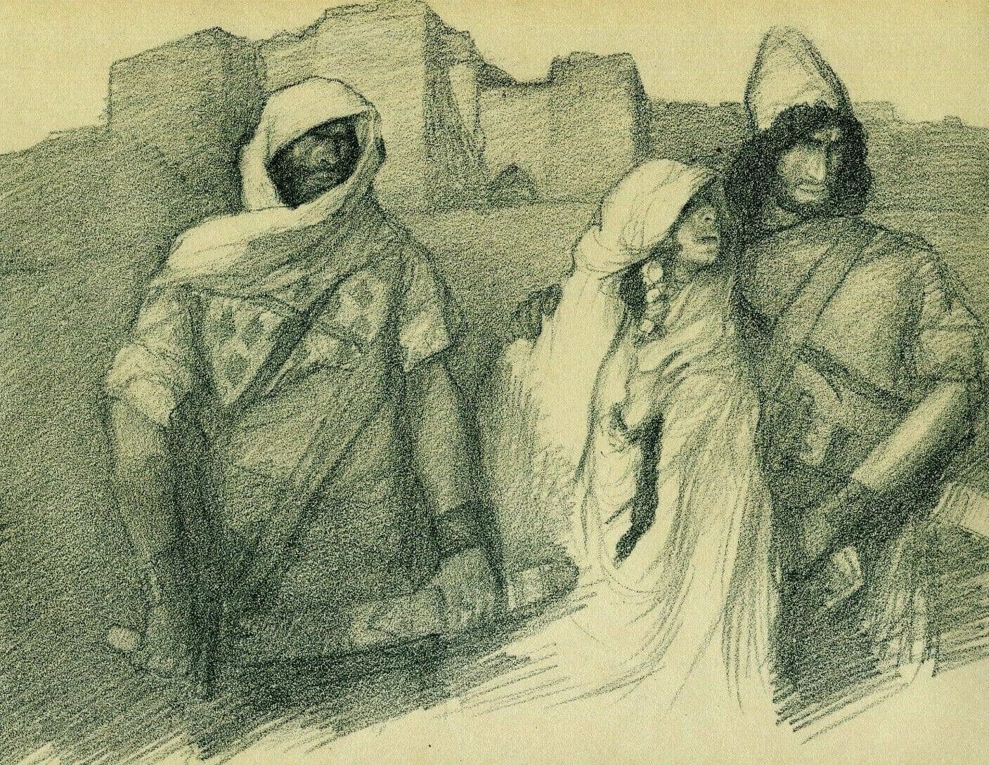Lithography by Abel Pfeffermann PANN (1883-1963) Bible, Dinah