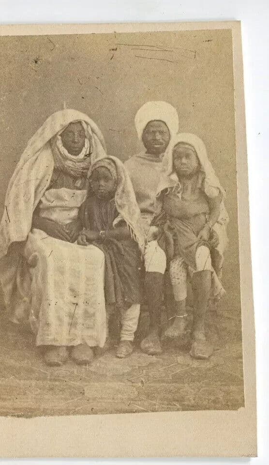 CDV Photographs Orientalist Portrait African Family, Tunis c. 1867 image 5