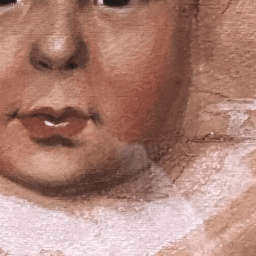 Antique Old Painting signed FERRIER-JOURDAIN (XX) Baby Portrait image 3