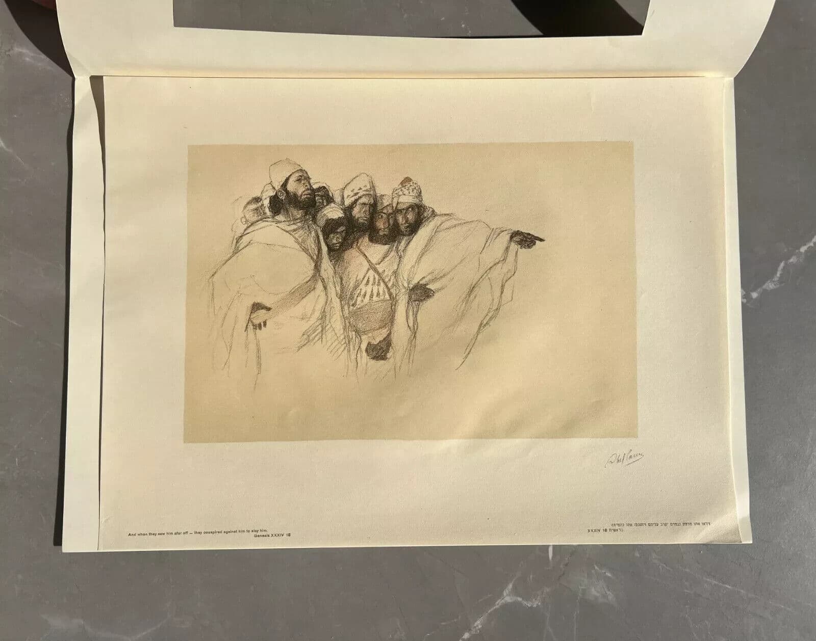 Vintage Lithography Abel Pfeffermann PANN (1883-1963) Bible, Geneva image 8