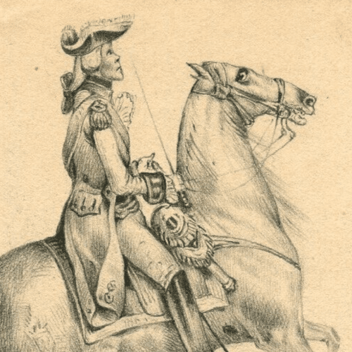Antique Pencil Drawing Original 19th century Rider and Horse, Man image 2