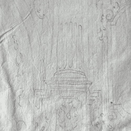 Antique Old Drawing 18th century Original Architecture Decoration Ornamentation image 3