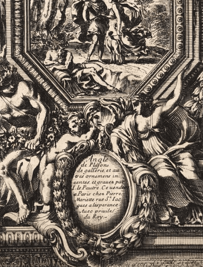 Jean Le Pautre (1618–1682) Ornements, Ceilings x5 Etching image 7