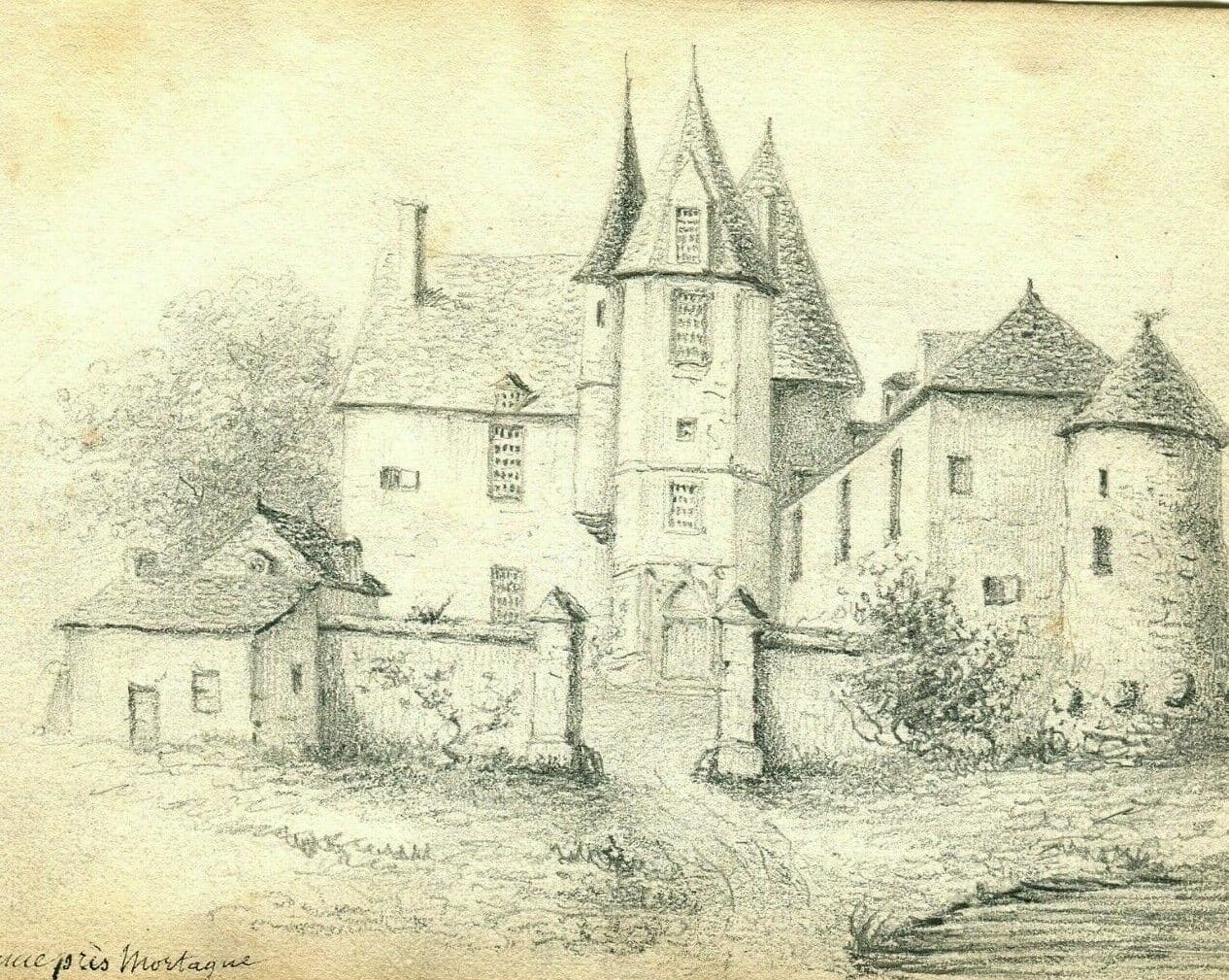 Drawing Mortague Farm Landscape image 1