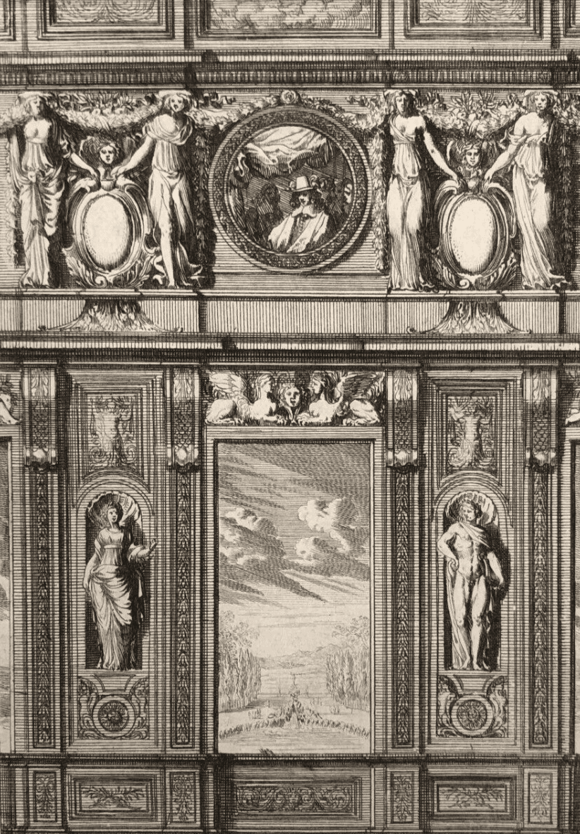 Etching by Antoine TROUVAIN (1656-1708) Architecture, Monuments, Sculptures