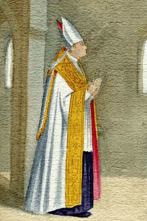 Antique Drawing Original Costume, Man, Italy, Religious, Church, Pope