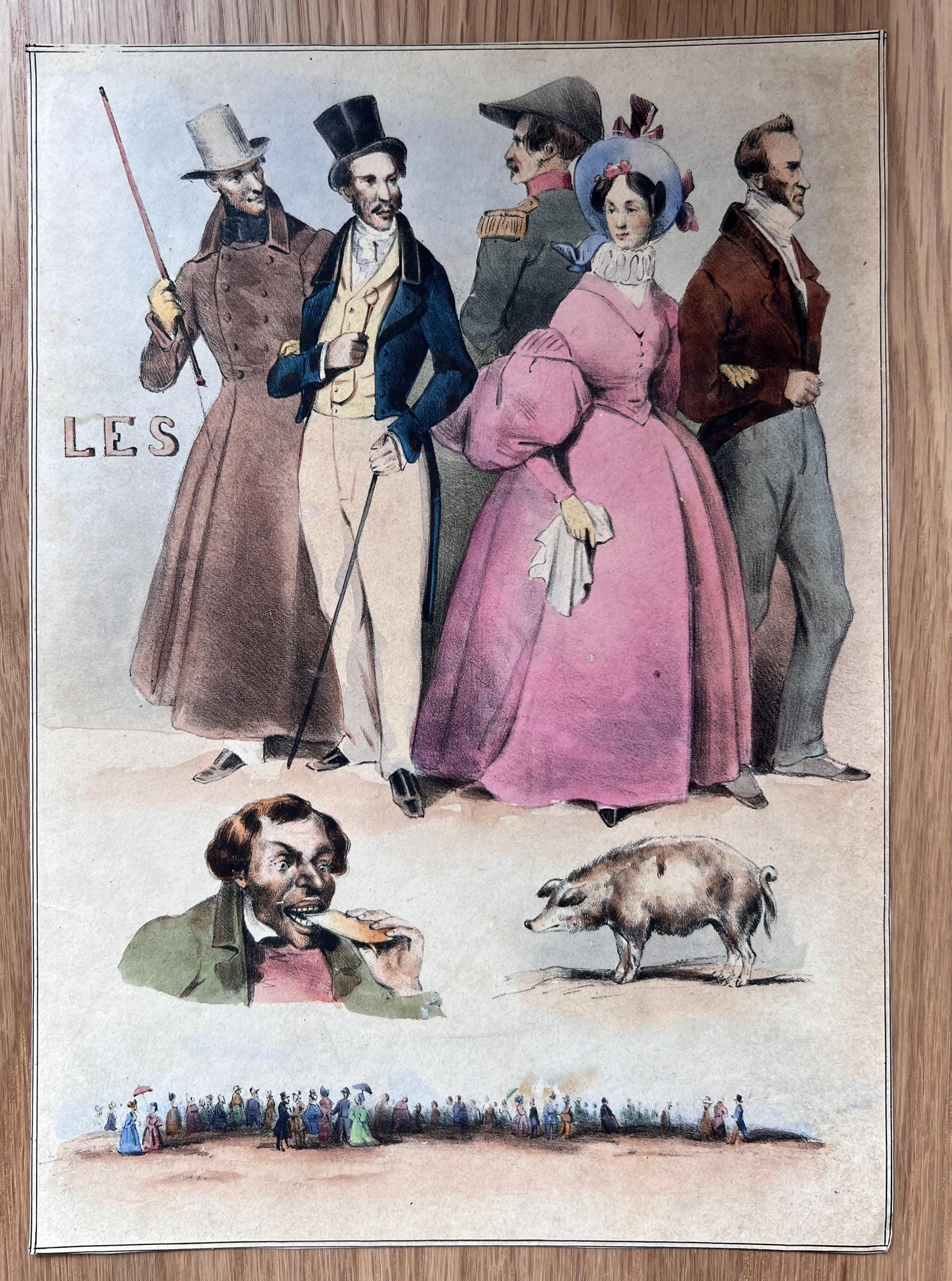 Antique French Romantic Illustration - 19th Century Artwork image 1