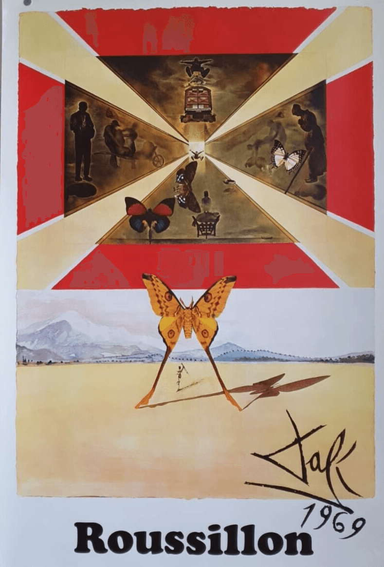 Vintage Original Poster Salvador DALI Roussillon, Abstraction 1969