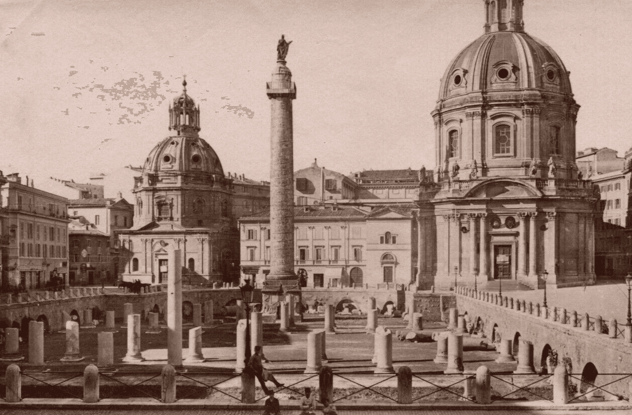 Vintage Photograph Italy, Roma Landscape, Forum 1901