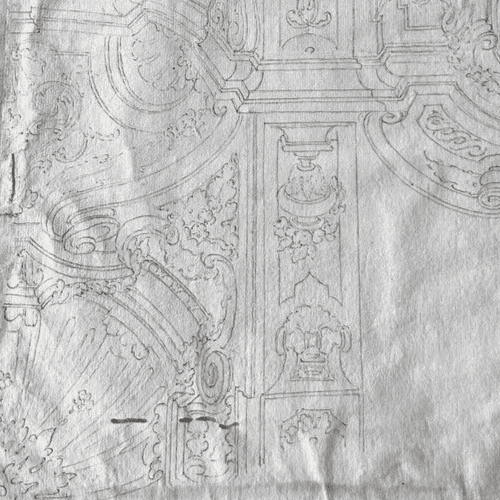 Antique Old Drawing 18th century Original Architecture Decoration Ornamentation image 4