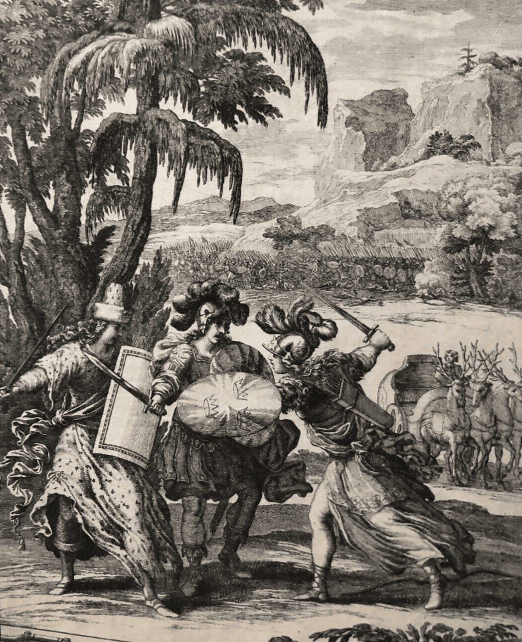 Etching by François Chauveau (1613-1676) Fighthing, Conflicts, History image 1