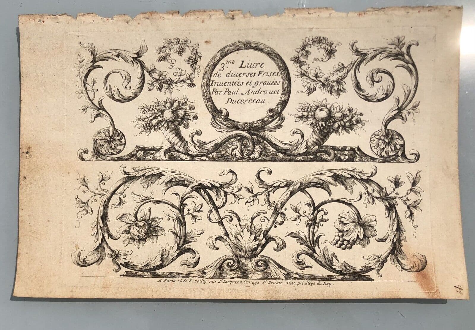 Androuet-Paul DUCERCEAU (1623-1710) Frises x 5 Etchings image 3