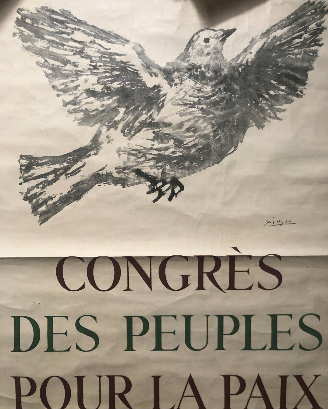 Vintage Poster Pablo Picasso Congrès des Peuples pour la Paix Vienne 1952