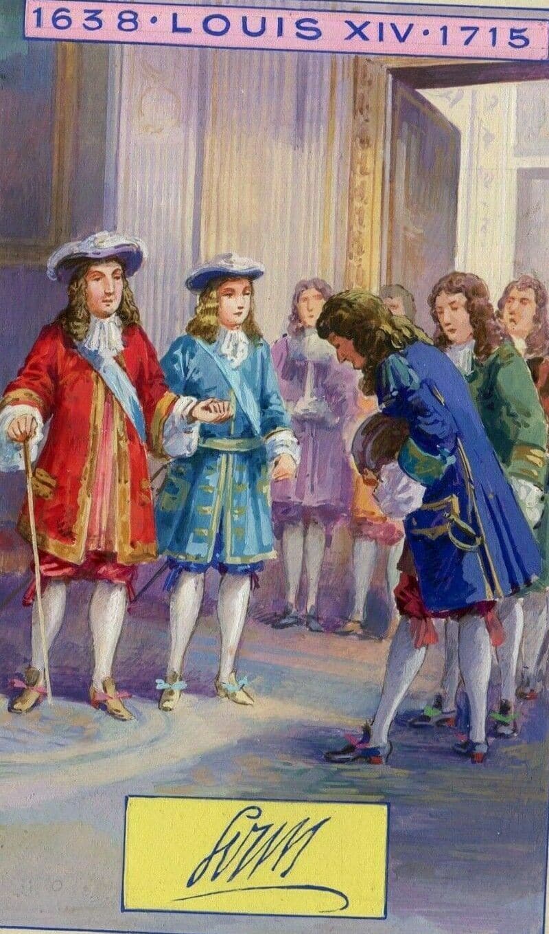 Drawing Louis XIV introduce the new Spanish King to the Court