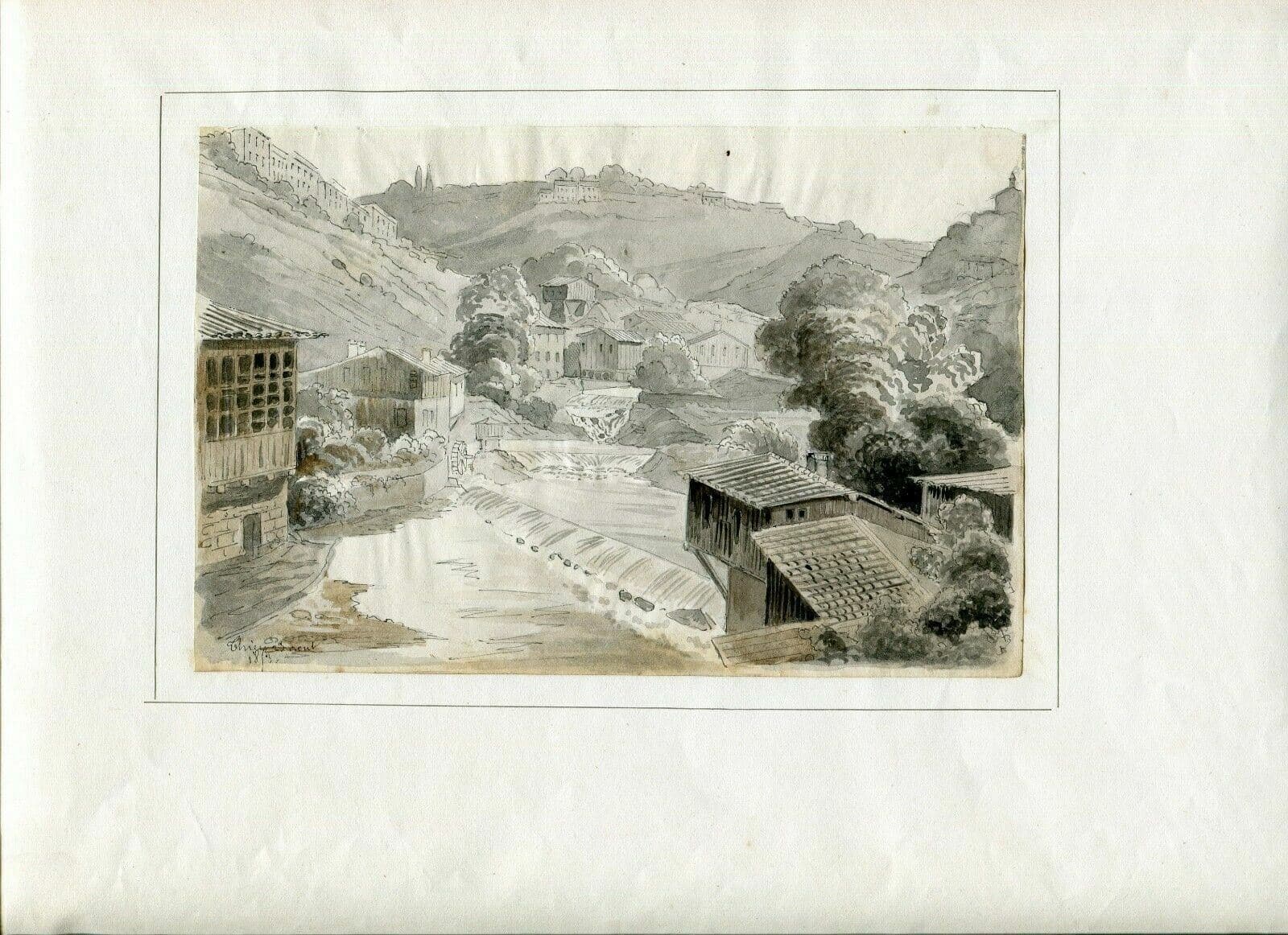 Drawing Thiers Landscape 1853 image 2