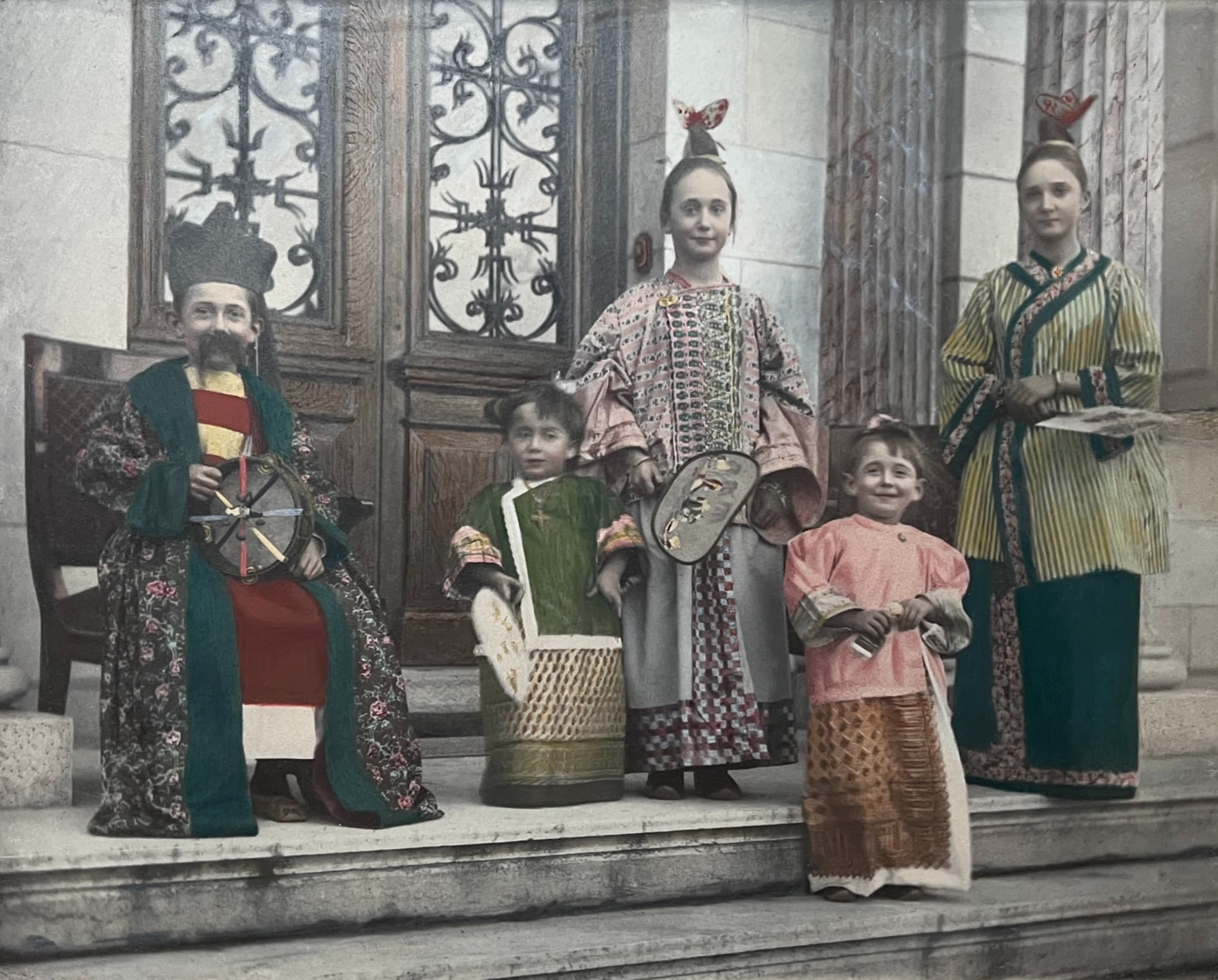 Antique Photograph Asian Family Portraits
