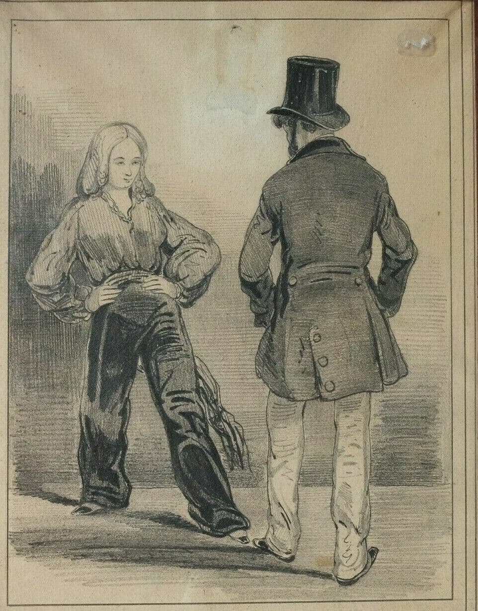 Drawing Illustration with two Figures image 1