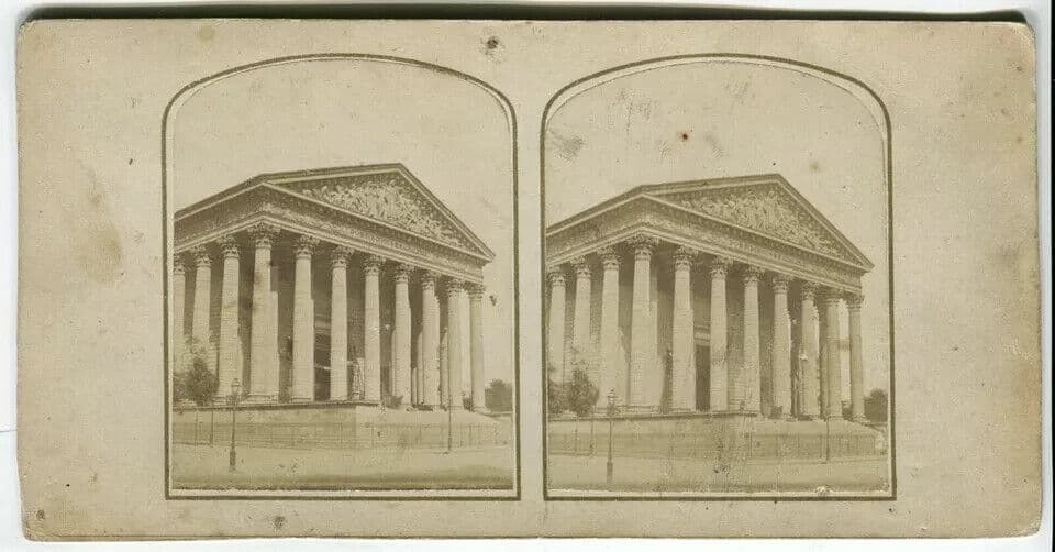 Vintage Photographs Stereoview Church Madeleine Paris - Lecocq-Frêné Albumen