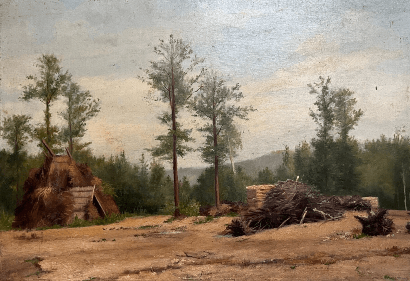 Antique Original Painting Landscape, Barbizon School, Rurual France 19th century